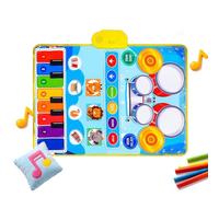 Alfombra Juego Musical Piano Alfombra Musical Educativa con Tambor | Alfombra De Batería Para Niños Para Cuna Hogar Baño Ducha Coche Silla De Coche Viaje Juego Al Aire Lib