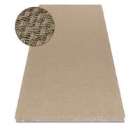 Alfombra JUTE 3731 beige obscuro uniforme - yute tejido plano flecos 140x190 cm
