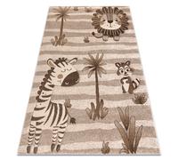 Alfombra KIDDO 3869 beige / crema animales de safari para niños sensorial 120x170 cm