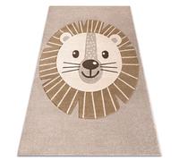 Alfombra KIDDO 4424 beige / crema león animales de safari para niños sensorial 80x150 cm