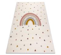 Alfombra KIDDO 5151 blanco / gris claro arcoíris estrellas para niños sensorial 160x220 cm