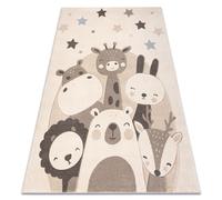 Alfombra KIDDO 5637 crema / beige animales estrellas para niños sensorial 80x150 cm