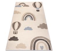 Alfombra KIDDO 5644 crema / beige arcoíris nubes para niños sensorial 240x330 cm