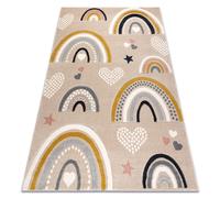 Alfombra KIDDO 6109 crema / blanco arcoíris corazones para niños sensorial 240x330 cm