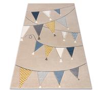 Alfombra KIDDO 9426 beige / blanco triángulos fiesta para niños sensorial 140x190 cm