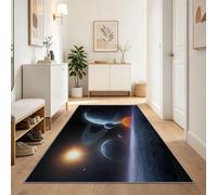 Alfombra larga ciencia ficción astronomía universo galaxia planetas 60 x 120 cm antideslizante para entrada, pasillo, cocina, suave, lavable, alfombra de paso para dormitorio adulto niño, descenso de