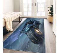 Alfombra larga moderna y atrevida para motorista 60 x 240 cm antideslizante para entrada, pasillo, cocina, suave lavable para dormitorio adulto niño, descenso de cama, oscuro