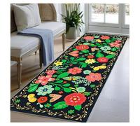Alfombra Larga Pasillo 40x120 cm Colorido, Antideslizante con Patrón Floral, Lavable en Lavadora, Superficie Suave de Pelo Corto para Cocina Salón Dormitorio Entrada - Resistente y Absorbente