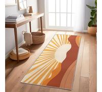 Alfombra Larga Y Estrecha Oeste Montañas Sol 60X180 Cm Color Naranja, Lavable Y Antideslizante - Ideal para Pasillo, Cocina O Dormitorio, Suave, Duradera Y Fácil De Mantener
