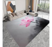 Alfombra Lavable 140 x 200 cm Plantas Flores Geométrico Rayas para Salón, Alfombra Antideslizante y Resistente Pintura en Tinta China - Moqueta Moderna Suave para Dormitorio Habitación Infantil