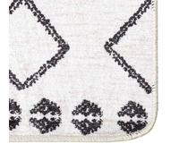 Alfombra lavable 160 x 230 cm negro y blanco de terciopelo con soporte de | 100% poliéster, pelo de 4 mm, 1000 g/m², resbalón, reduce el ruido, lavadora a 30 grados