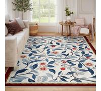 Alfombra Lavable 160x230 para Dormitorio salón alfombras Antideslizantes Zona Pelo bajo Bonitas Flor Enredadera Bohemia Comedor Entrada Oficina Cocina Moderna vestidor decoración Suelo