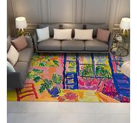 Alfombra Lavable 180x270 Alfombras salón Escena Abstracta Interior Dormitorio Oficina moqueta Suave Pelo bajo Respaldo Goma Antideslizante Colorida Infantil