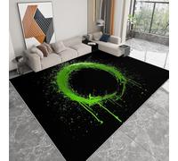 Alfombra Lavable a Máquina 100 x 160 cm Geométrico, Pelo Corto Antidesprendimiento Antideslizante Abstracto Artes Visuales Verde - Alfombra Estampada para Salón Dormitorio Cocina Pasillo Oficina