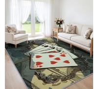 Alfombra lavable a máquina, de lujo, antideslizante, para oficina, cocina, jugar a las cartas, reloj de dinero en efectivo, alfombra suave de pelo corto de 200 x 300 cm, para comedor, fácil de limpiar