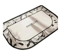 Alfombra lavable a máquina, media alfombra de baño para debajo de la puerta, antideslizante, lavable, absorbente, tejida semicircular, alfombra de baño de flores, 15 75 x 23 62 pulgadas (13 estilos