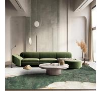 Alfombra lavable a máquina para sala de estar y dormitorio, pelo corto, moderna impresión de mármol verde, alfombra grande para comedor y oficina, 140 x 200 cm, elegante decoración del hogar.