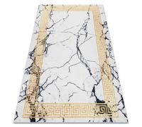 Alfombra lavable ANDRE 1126 Mármol griego antideslizante - blanco / oro 120x170 cm