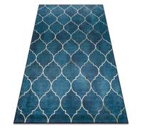 Alfombra lavable ANDRE 1181 Espaldera marroquí antideslizante - azul 160x220 cm