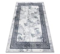 Alfombra lavable ANDRE 1189 Mármol griego antideslizante - negro / blanco 160x220 cm