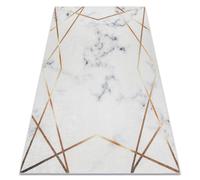 Alfombra lavable ANDRE 1220 Mármol geométrico antideslizante - blanco 80x150 cm