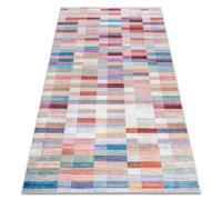 Alfombra lavable ANDRE 2295 Rayas antideslizante - rosado / azul 120x170 cm