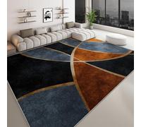 Alfombra Lavable Antideslizante 60 x 90 cm Abstracto geométrico Moderno, Alfombra de Pelo Corto Arquitectura Rayas para salón Dormitorio Oficina o habitación Infantil Corredor fácil de Limpiar