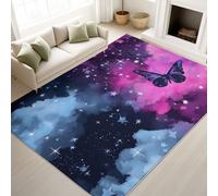 Alfombra lavable antideslizante enojada surrealista dinámica romántica misteriosa etérea elegante universo mariposas 40 x 60 cm alfombra alfombra de dormitorio con pelo Ras, felpudo interior para