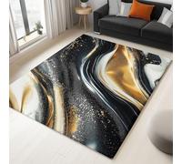 Alfombra lavable antideslizante Tourbillon textura líquida mármol, 140 x 200 cm, alfombra de moqueta de dormitorio con pelo Ras, Felpudo interior para sala de estar, habitación infantil, comedor