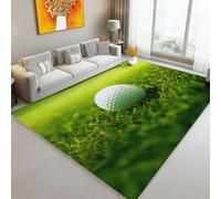 Alfombra Lavable Antiincrustante 120 x 170 cm - Resistente Pelo Corto Estampado Alfombra Fotografía Minimalista De Golf Deportivo para Salón Dormitorio Comedor y Oficina, Verde