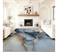 Alfombra Lavable Azul Marino, Lujo Tinta De Alcohol Mármol Pelo Corto Suave Franela Alfombras de Área 160 x 230 cm - Antideslizante Alfombra para Habitación Infantil de Interior Sala de Estar