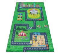 Alfombra lavable BAMBINO 2660 Ciudad calles para niños antideslizante - verde / gris 160x220 cm