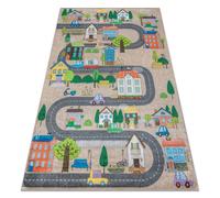 Alfombra lavable BAMBINO 34600 Ciudad calles para niños antideslizante - beige / gris 200x290 cm