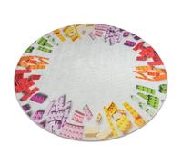 Alfombra lavable BAMBINO 38480 círculo Kit de construcción para niños antideslizante - gris / amarillo circulo 80 cm