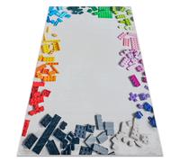 Alfombra lavable BAMBINO 38480 Kit de construcción para niños antideslizante - gris / amarillo 120x170 cm