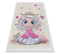 Alfombra lavable BAMBINO 43020 Princesa estrellas para niños antideslizante - crema / rosa 80x150 cm