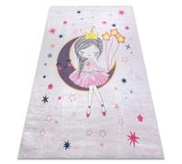 Alfombra lavable BAMBINO 48060 Princesa estrellas para niños antideslizante - rosado 120x170 cm