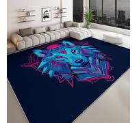 Alfombra lavable con estampado 180 x 240 cm arte fantástico, corredor rectangular cuerpos celestiales geometría lobezno - alfombra antideslizante suave de pelo corto para salón dormitorio o pasillo