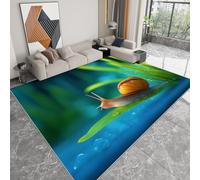 Alfombra lavable con estampado estilo de fantasía 60 x 90 cm, corredor rectangular arte de videojuegos caracoles hojas - alfombra antideslizante suave de pelo corto para salón dormitorio o pasillo