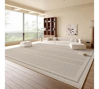 Alfombra lavable de 120 x 160 cm, suave y antideslizante, pelo corto, moderno diseño geométrico de retazos, color beige, ideal para cocina y pasillo, cómoda decoración del hogar, duradera y práctica