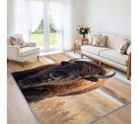 Alfombra lavable de 180 x 240 cm, diseño de bisonte americano para | Alfombra antideslizante de animales salvajes para sala de estar, entrada, alfombra de interior para cocina, oficina, comedor