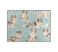 Alfombra lavable de 4 x 5 pies, lavable a máquina, alfombra para habitación de niños, decoración del hogar (4 x 5 pies, natural), perros minimalistas retro