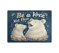 Alfombra lavable de 4 x 5 pies, minimalista, para sala de estar, habitación de niños, decoración del hogar (4 x 5 pies, natural), diseño de oso blanco Be A Voice