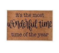 Alfombra lavable de Navidad Joy rojo y verde, felpudo de feliz Navidad, felpudo de puerta de bienvenida a casa, felpudo divertido para el hogar (H, talla única)