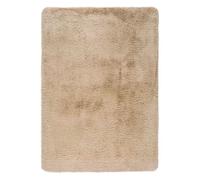 Alfombra lavable de pelo alto en beige alpaca, 60x100 cm - atticgo