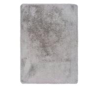 Alfombra lavable de pelo alto en plata alpaca, 60x100 cm - atticgo