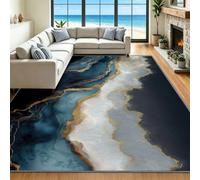 Alfombra lavable de pelo bajo, 80 x 150 cm, multicolor, abstracta | Alfombras antideslizantes lavables a máquina, decoración del hogar, textura mármol, mesa de café, vestidor, comedor