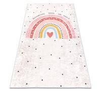 Alfombra lavable JUNIOR 51300.802 Arcoiris puntos para niños antideslizante - beige 160x220 cm