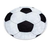 Alfombra lavable JUNIOR 51553.802 circulo futbol para niños antideslizante - negro / blanco circulo 100 cm