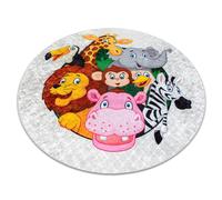 Alfombra lavable JUNIOR 51595.801 circulo Animales África para niños antideslizante - gris circulo 160 cm